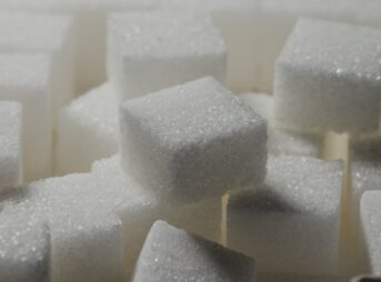 a pile of sugar cubes sitting on top of each other